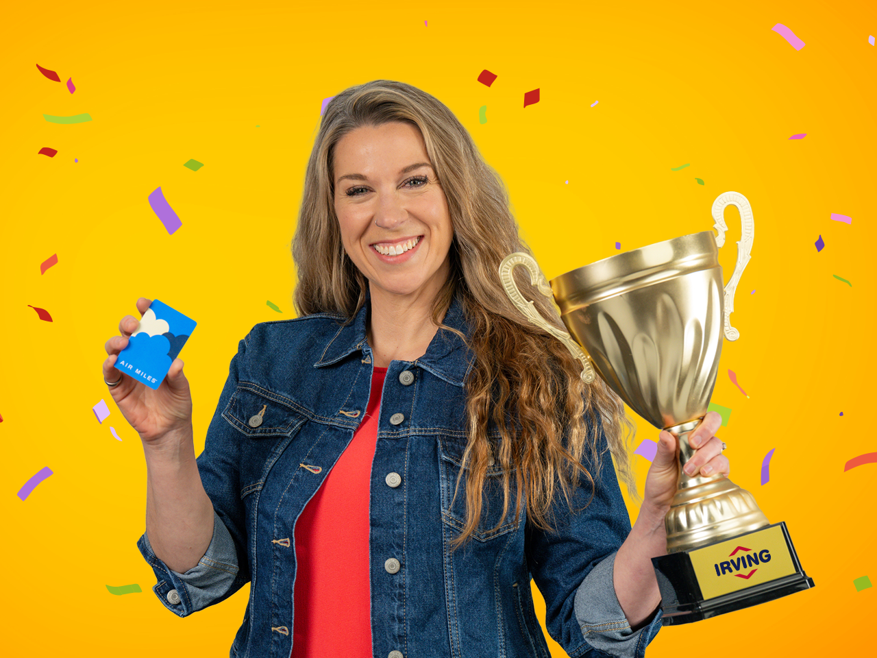 Free fuel for life Winner holding trophy