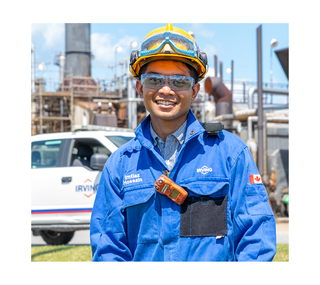 Irving Oil Refinery photo with an employee