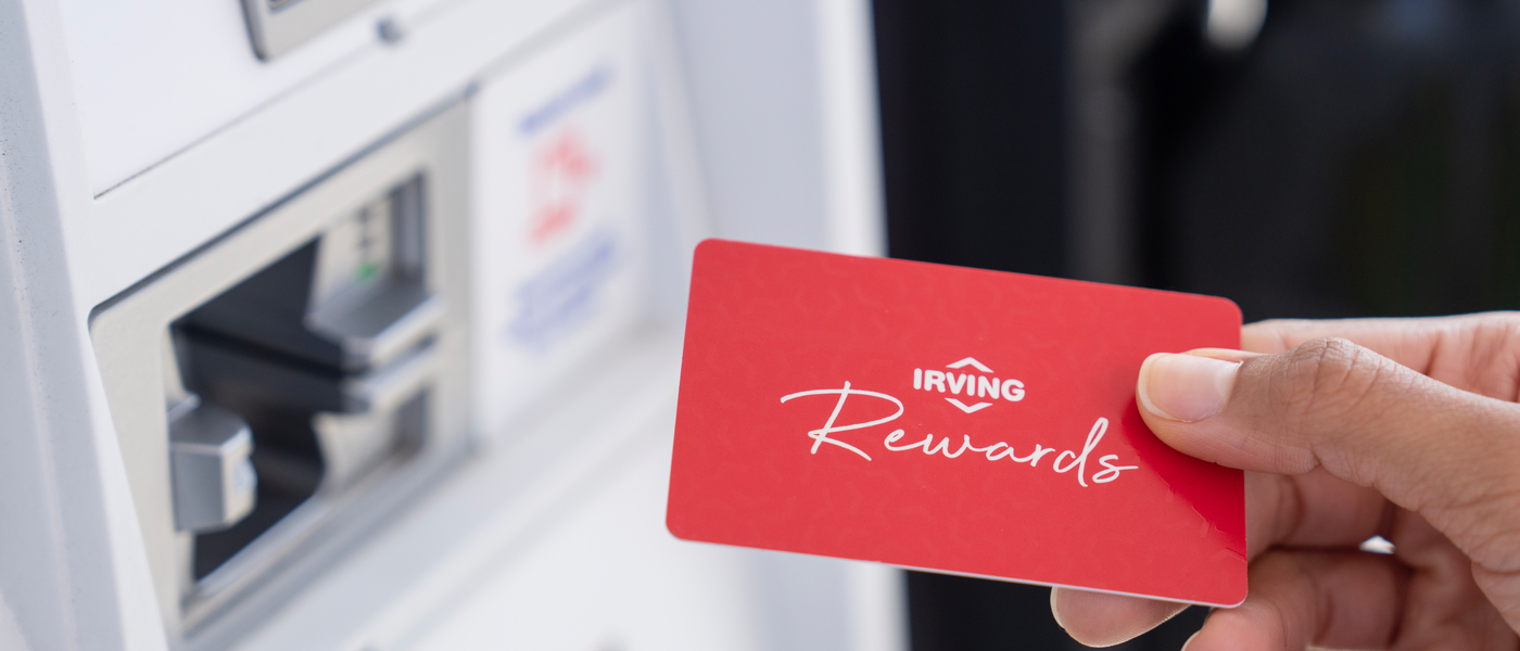 Irving Rewards card being used at Irving gas stations in loudon New Hampshire
